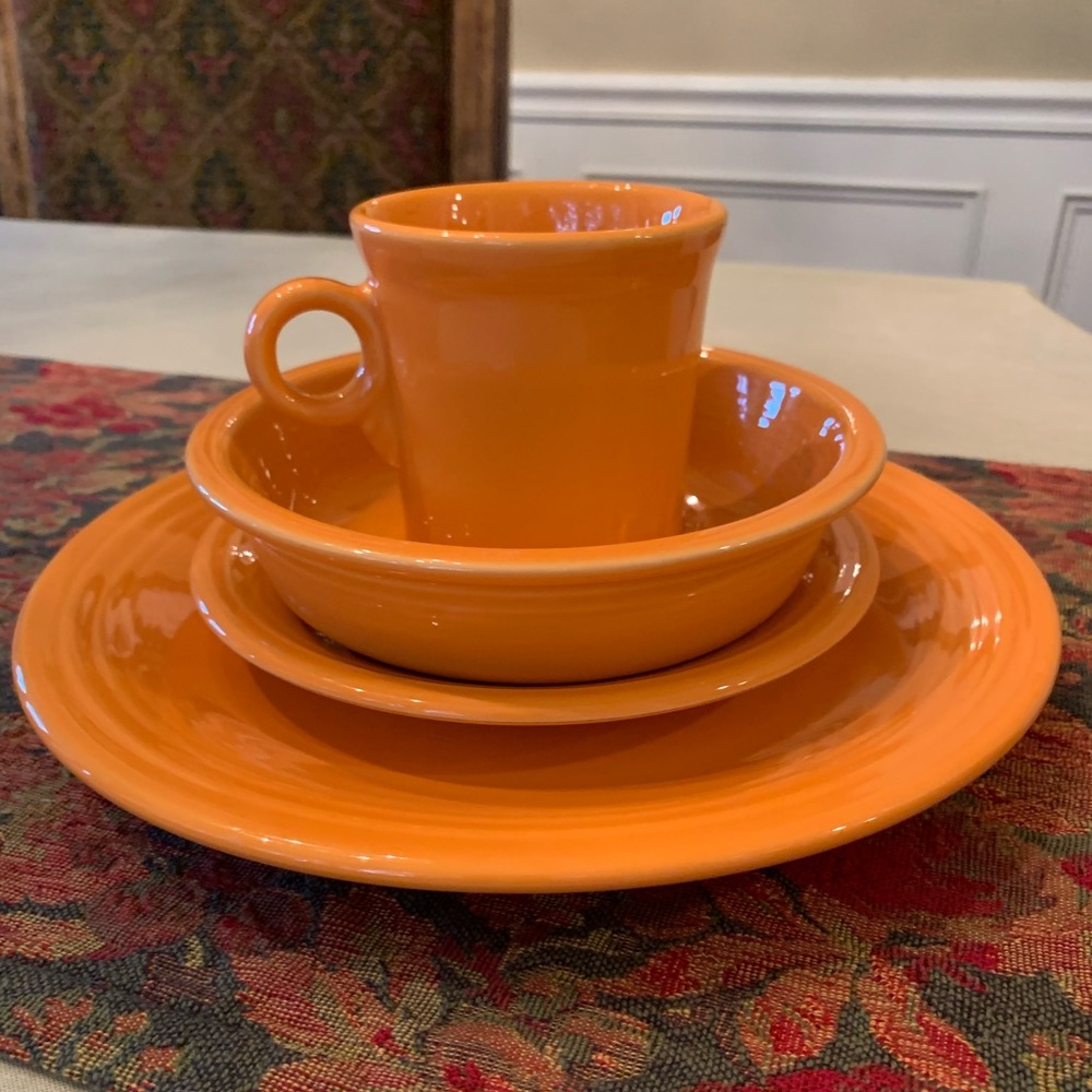 COPY - Fiestaware Tangerine Four Piece Place Sett…